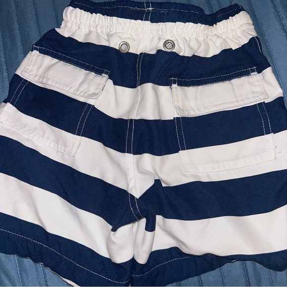 Toobydoo Blue and White Swim Trunks Nautical Stripes - Picture 2 of 4